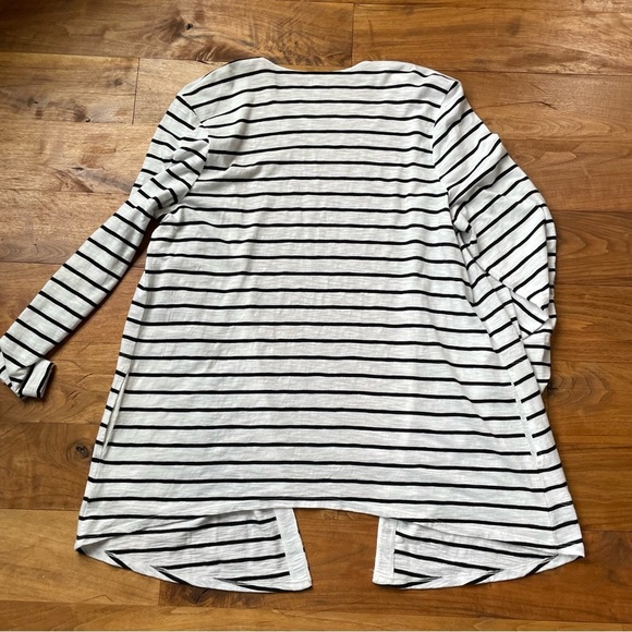 Chico’s Striped Open Cardigan Lightweight Topper - Picture 5 of 11